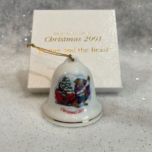 Beauty and the Beast Bell Grolier Collectibles Christmas 2001 Ornament B47